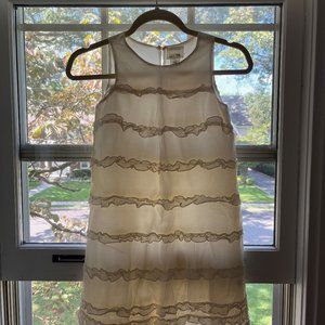 Crewcuts White Ruffled Silk/Cotton Dress Girls Size 8